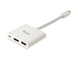 Equip Adaptador USB-C Macho a HDMI Hembra / USB-C Hembra / USB-A Hembra 3.0
