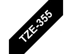 Brother TZe355 Cinta Laminada Generica de Etiquetas - Texto blanco sobre fondo negro - Ancho 24mm x 8 metros