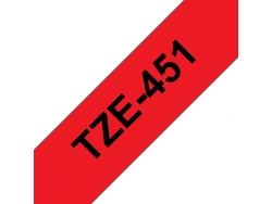 Brother TZe451 Cinta Laminada Generica de Etiquetas - Texto negro sobre fondo rojo - Ancho 24mm x 8 metros