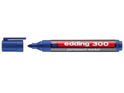 Edding 300 Rotulador Permanente - Punta Redonda - Trazo entre 1.5 y 3 mm. - Tinta Casi Inodora - Capuchon con Clip - Secado Rapido - Color Azul