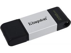 Kingston DataTraveler 80 Memoria USB Tipo C 256GB - USB-C 3.2 Gen 1 - 200 MB/s en Lectura - Con Tapa - Diseño Metalico (Pendrive)
