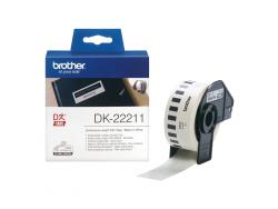 Brother DK22211 - Etiquetas Originales de Tamaño personalizado - Ancho 29mm x 15,24 metros - Texto negro sobre fondo blanco