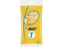 Bic Sensitive 1 Pack de 5 Maquinillas de Afeitar Desechables de 1 Hoja