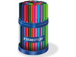 Staedtler Ball 432 Expositor de 50 Boligrafos de Bola - Trazo de 0.5mm - Escritura Suave - Colores Surtidos
