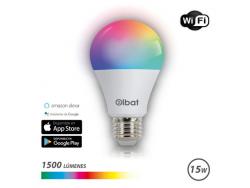 Elbat Bombilla LED Smart Wi-Fi A65 E27 15W 1500lm RGB - Temperatura 2700K a los 6000K - Control de Voz - Control Remoto - 3 Modos de Color: Frio, Natural y Calido