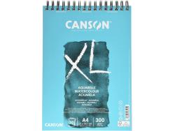 Canson XL Aquarelle Album Espiral Microperforado de 30 Hojas A4 - Grano Fino - 21x29.7cm - 300g - Color Blanco