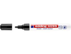 Edding 4095 Rotulador de Tiza Liquida - Punta Redonda - Trazo entre 2 y 3mm - Olor Neutro  - Color Negro