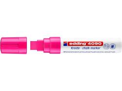 Edding 4090 Rotulador de Tiza Liquida - Punta Biselada - Trazo entre 4 y 15mm - Olor Neutro - Color Rosa Neon