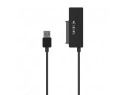 Aisens Adaptador SATA a USB-A USB 3.0/USB3.1 GEN1 para Discos Duros 2.5″ y 3.5″ con Alimentador - Color Negro