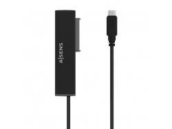 Aisens Adaptador SATA a USB-C USB 3.0/USB3.1 GEN1 para Discos Duros 2.5″” y 3.5″” con Alimentador - Color Negro