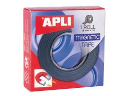 Apli Cinta Adhesiva Magnetica 19mm x 1m - Facil de Cortar y Pegar - Ideal para Manualidades y Organizacion - Negra