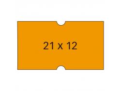 Apli Etiquetas Naranjas para Maquinas de Precios de 1 Linea - Tamaño 21x12mm - Pack de 6 Rollos - Adhesivo Permanente - Compatibles con Modelos 101418 y 101948