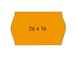 Apli Etiquetas Naranjas Removibles 26x16mm para Maquinas de Precios de 2 Lineas - Pack de 6 Rollos - Cantos Sinusoidales - Alta Calidad de Marcaje