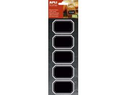 Apli Home Pack de 10 Etiquetas Pizarra Octogonales 65x41mm - Adhesivo Removible - Escritura con Tiza Liquida o Convencional - Borrado con Paño Humedo - Color Negro