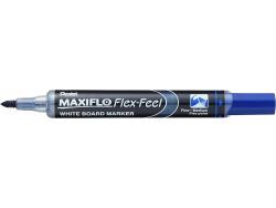 Pentel Maxiflo Flex-Feel Rotulador para Pizarra Blanca - Punta Flexible 4.6mm - Trazo de 1 a 5mm - Dosificacion de Tinta mediante Embolo - Color Azul