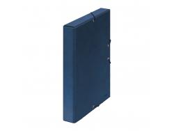Dohe Caja para Proyectos Lomo 3cm - Carton Forrado con Papel Impreso y Plastificado - Cierre con Gomas - Color Azul