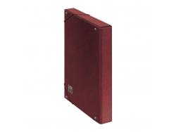 Dohe Caja para Proyectos Lomo 3cm - Carton Forrado con Papel Impreso y Plastificado - Cierre con Gomas - Color Rojo