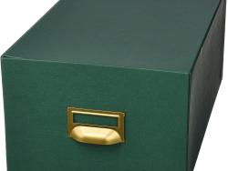 Mariola Fichero Carton Forrado en Geltex Nº4 para 500 Fichas - Medidas 220x155x250mm - Resistente y Duradero - Color Verde