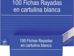 Mariola Pack de 100 Fichas Rayadas Nº2 para Fichero - Medidas 125x75mm - Color Blanco