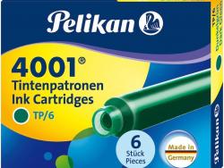 Pelikan Caja de 6 Cartuchos 4001 TP/6 - Recambio para Pluma Estilografica - Color Verde Oscuro