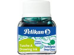 Pelikan Tinta China 523 10ml N.7 - Botella de 10ml - Ideal para Dibujo y Caligrafia - Resistente al Agua y de Secado Rapido - Color Verde Oscuro