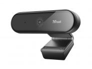 Trust Tyro Webcam Full Hd 1080P Usb 2.0 - Microfono Incorporado - Enfoque Automatico - Angulo De Vision 64º - Tripode Incluido - Cable De 1.50M - Color Negro