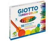 Giotto Turbo Color Pack De 36 Rotuladores - Punta Fina 2.8 Mm. - Tinta Al Agua - Lavable - Colores Surtidos