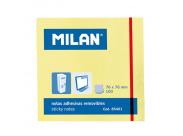 Milan Bloc De 100 Notas Adhesivas - Removibles - 76Mm X 76Mm - Color Amarillo Claro