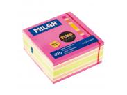 Milan Bloc De 400 Notas Adhesivas Fluo - Removibles - 76Mm X 76Mm - Colores Surtidos
