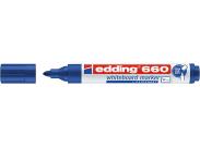 Edding 660 Rotulador Para Pizarra Blanca - Punta Redonda - Trazo Entre 1.5 Y 3 Mm. - Tinta Pigmentada - Recargable - Borrable En Seco - Color Azul