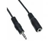 Equip Cable De Audio Estereo Jack 3.5Mm Macho A Jack 3.5Mm Hembra - Longitud 2.5M - Color Negro