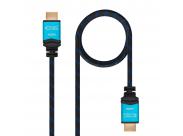 Nanocable Cable Hdmi V2.0 Macho A Hdmi V2.0 Macho 5M - 4K@60Hz 18Gbps - Alta Velocidad - Recubierto Nylon Trenzado - Color Negro/Azul