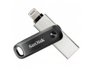 Sandisk Ixpand Go Memoria Usb 3.0 Y Lightning 64Gb - Diseño Metalico/Plastico - Color Acero/Negro (Pendrive)