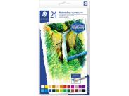 Staedtler Crayones Acuarelables 223 Pack De 24 Lapices De Cera - Facil De Mezclar - Extremadamente Opacos - Colores Surtidos