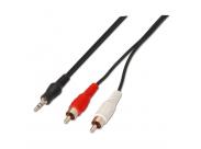Aisens Cable Audio Estereo - Jack 3.5/M-2Xrca Macho - 1.5M - Color Negro
