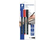 Staedtler Lumocolor Permanent Pen 317 Pack De 3 Rotuladores Permanentes - Trazo De 1Mm Aprox - Secado Rapido - Colores Surtidos
