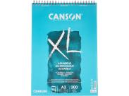 Canson Xl Aquarelle Album Espiral Microperforado De 30 Hojas A3 - Grano Fino - 29.7X42Cm - 300G - Color Blanco