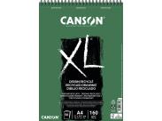 Canson Xl Recycled Bloc De Dibujo Con 50 Hojas A4 - Espiral Microperforado - Grano Fino - 160G - Color Blanco
