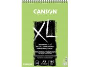 Canson Xl Recycled Bloc De Dibujo Con 50 Hojas A3 - Espiral Microperforado - Grano Fino - 160G - Color Blanco