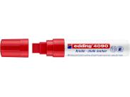 Edding 4090 Rotulador De Tiza Liquida - Punta Biselada - Trazo Entre 4 Y 15Mm - Olor Neutro - Color Rojo
