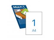 Multi3 Pack De 500 Etiquetas Blancas Cantos Rectos Tamaño 210.0X297.0Mm Con Adhesivo Permanente Para Multiples Usos