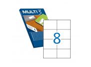 Multi3 Pack De 4.000 Etiquetas Blancas Cantos Rectos Tamaño 105.0X74.0Mm Con Adhesivo Permanente Para Multiples Usos