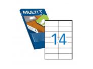Multi3 Pack De 7.000 Etiquetas Blancas Cantos Rectos - Tamaño 105 X 42.4Mm - Adhesivo Permanente - Para Multiples Usos