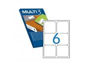 Multi3 Pack De 600 Etiquetas Blancas Cantos Romos Tamaño 99.1X93.1Mm Con Adhesivo Permanente Para Multiples Usos