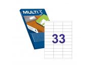 Multi3 Pack De 16.500 Etiquetas Blancas Cantos Rectos Tamaño 70.0X25.4Mm Con Adhesivo Permanente Para Multiples Usos