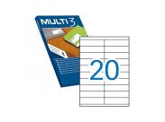 Multi3 Pack De 2.000 Etiquetas Blancas Cantos Rectos Tamaño 105.0X29.0Mm Con Adhesivo Permanente Para Multiples Usos