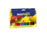 Alpino Maxidacs Pack De 15 Ceras Blandas Para Niños - Tamaño Extra Grande 120Mm X 14Mm - Etiqueta Anti-Manchas - Ideal Para Grandes Artistas - Colores Surtidos