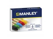 Manley Pack De 6 Ceras Blandas De Trazo Suave - Ideal Para Tecnicas Y Aplicaciones Variadas - Amplia Gama De Colores - Colores Surtidos