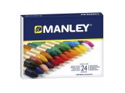Manley Pack De 24 Ceras Blandas De Trazo Suave - Ideal Para Gran Variedad De Tecnicas Y Aplicaciones - Fabricacion Artesanal - Amplia Gama De Colores - Colores Surtidos