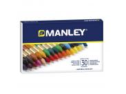 Manley Pack De 30 Ceras Blandas De Trazo Suave - Ideal Para Tecnicas Y Aplicaciones Variadas - Amplia Gama De Colores - Colores Surtidos